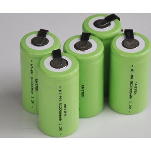 5-10PCS 2200mah 1.2V SC Ni-Mh rechargeable battery Sub C cell for electric drill screwdriver makita bosch dewalt hitachi tools