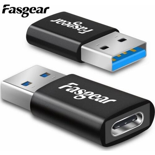 2 pcs Fasgear USB Type C Adapter USB 3.0 to USB C 3.1Female Converters For Macbook Samsung Huawei LG PC USB Type-c Cable Adapter