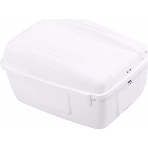 Motorcycle White Painted Police Trunk Saddlebag Back Seat Tour Pack Keys For Harley FLHP FLHTP 20.75" Long 11" Deep 16.5" Wide