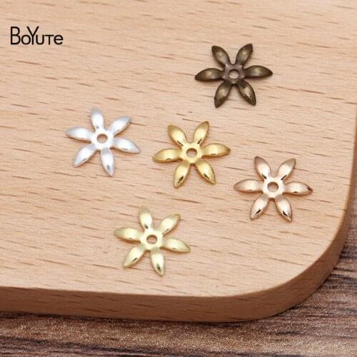 BoYuTe (500 Pieces/Lot) 9MM Metal Brass Stamping Flower Jewelry Materials Diy Hand Made Accessories Parts Wholesale