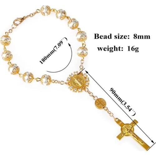 One Decade Auto Rosary Beads Catholic Alloy Bracelet for Women Men