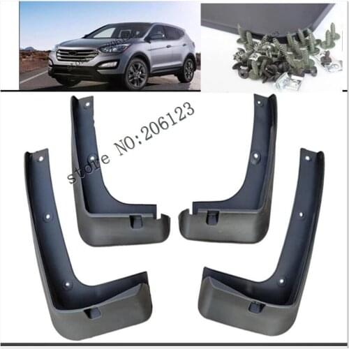 Car Mud Flaps For Hyundai Santa Fe DM XL 2013 - 2018 Maxcruz Mudflaps Splash Guards Mudguards Front Rear 2014 2015 2016 2017