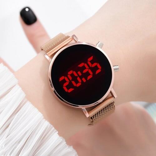 Watch For Women LED Magnetic Ladies Quartz Wrist Watches Female Clock Fashion Women Luxury Rose Gold Female Clocks reloj
