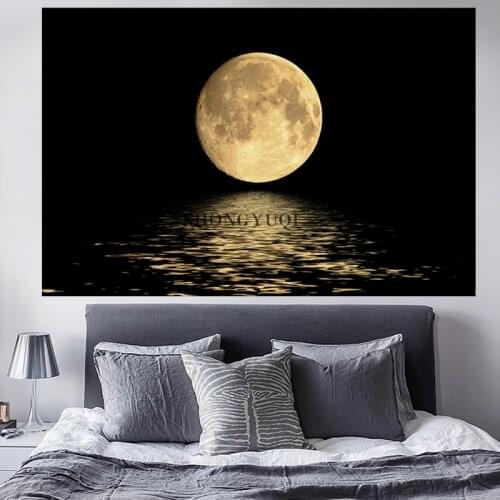 Black White Moon Canvas Paintings Modern Wall Art Posters and Prints Art Abstract Modular Pictures for Living Room Decor