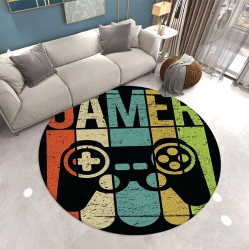 Kids Mat Carpet Living Room Round Room Rugs Game Console Boys Bedroom Rug Chair Mat Decor Non-slip Play Floor Area Rugs Door Mat