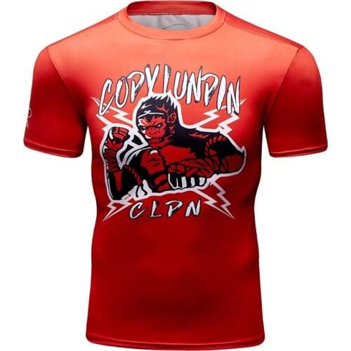 2021 Summer New Mens Short Sleeve Tops Sublimation Printed Compression T-Shirt Running Fitness Sports Shirts Breathable