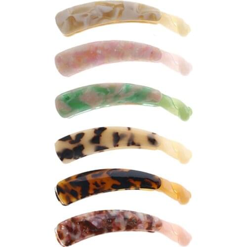 Mi Dairy Brand new korean six color acetic acid banana clips fashion girl arch ponytail clips