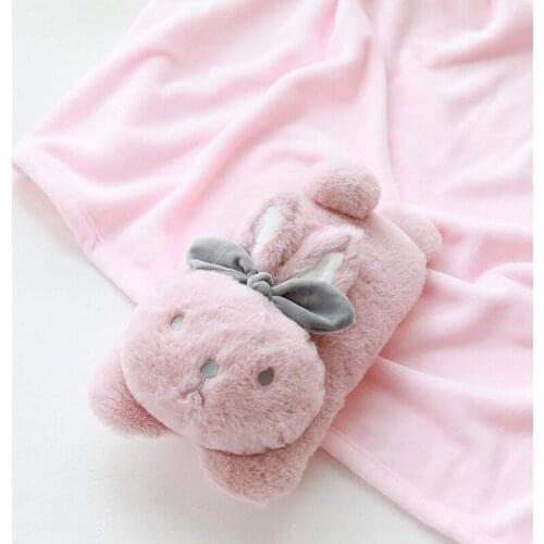 INS fashion lovely rabbit plush cushion with blanket three in one