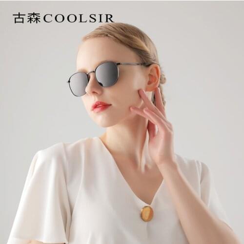 Metal alloy fashion womens glasses, retro polarized sunglasses 6131