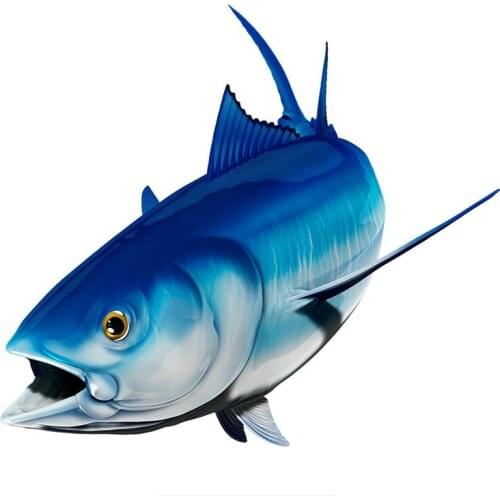 LLY-1765 Car Stickers Bluefin Tuna Fish Modeling Car Decals PVC Auto Accessories Creative Sunscreen Waterproof Decals Decor