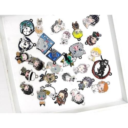 New 500 pcs Anime Kimetsu no Yaiba Mixed Charm Pendants DIY Jewelry Making