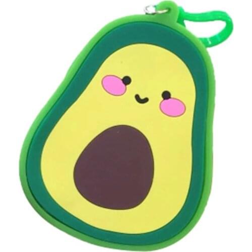 New Silicone Coin Purse Money Bag Women Small Wallet Cute Cartoon Avocado Cactus Coin Bag Change Wallet with Key Ring Kids Gift
