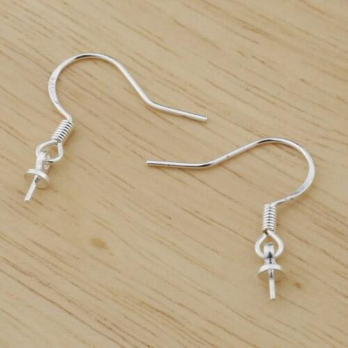 20/50Pcs Silver Earring Hook Wire Charm Rings Pin Can Be Used For Pearl Earring Clasps Base For DIY Making Jewelry Findings