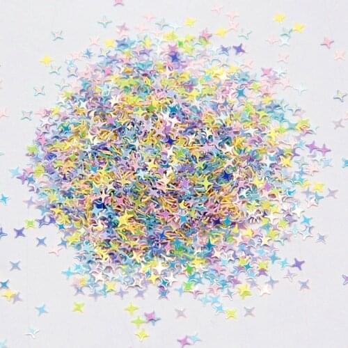 Pailetten 4mm Cross Star Nail Sequins For Craft Glittering Star Heart Sakura Sequin Paillettes DIY Manicure Nail Art Decor 20g