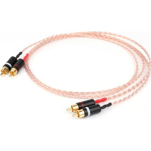 Pair hi-end 3CU OCC RCA cable Hifi audio RCA Male to Male Audio Cable Gold-Plated RCA Connector Audio Interconnect Cable