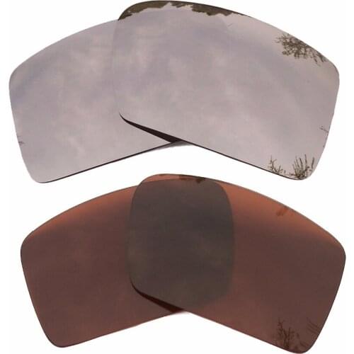 Silver Mirrored & Brown Polarized Replacement Lenses for Eyepatch 1&Eyepatch 2 Frame 100% UVA & UVB