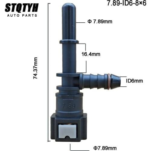 Fuel Line Connector Pipe Connectors 7.89 ID6 Lengthened FConnector Auto Gasoline Fuel Filter Plastic Fittings