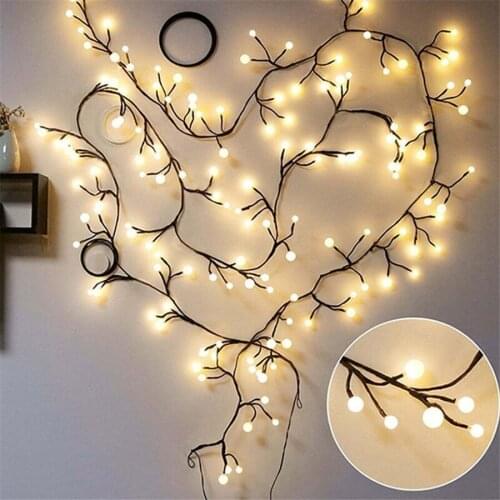 Globe String Lights 72 Bulbs 8 Modes Plug-in DIY Branch string Decorative lights for Christmas Window Garden Wedding Birthday