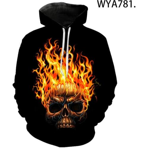New 2021 Custom Unisex Sweatshirt 3D Skull Printed Pullovers Hoodies Dropship Asian Size SSX-10XL Boys Girls Child Men Women