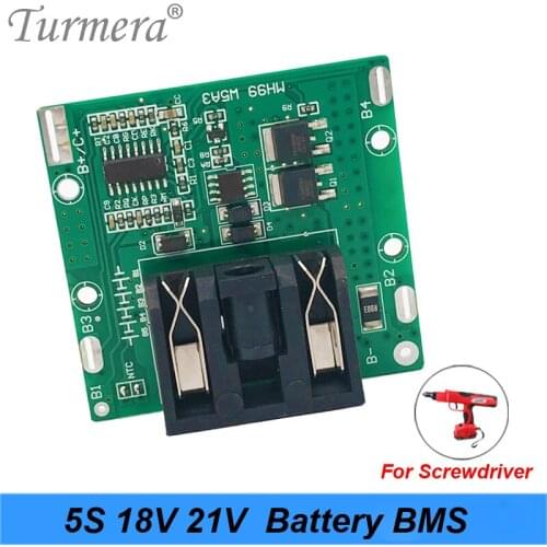 Turmera New 5S 18V 21V 30A BMS 18650 Lithium Battery Protection Board for 20V 24V Electric Drill Shura Screwdriver Batteries Use