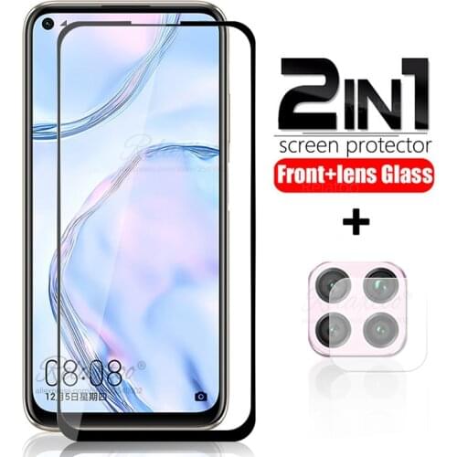2 in1 Protective Tempered Glass For huawei p40 p30 lite Camera Lens Screen Protector film on for huawei p 40 30 lite p40lite 9h