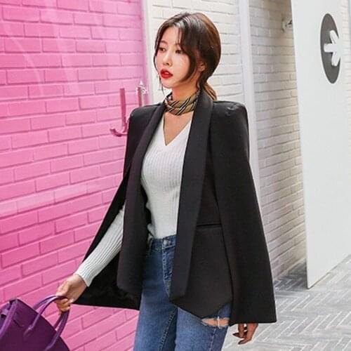 Vintage Plaid Jacket Coat Korean Runway Cloak Coat Patchwork Shawl Poncho Long Sleeve Office Lady Outwear with Shoulder Pad B611