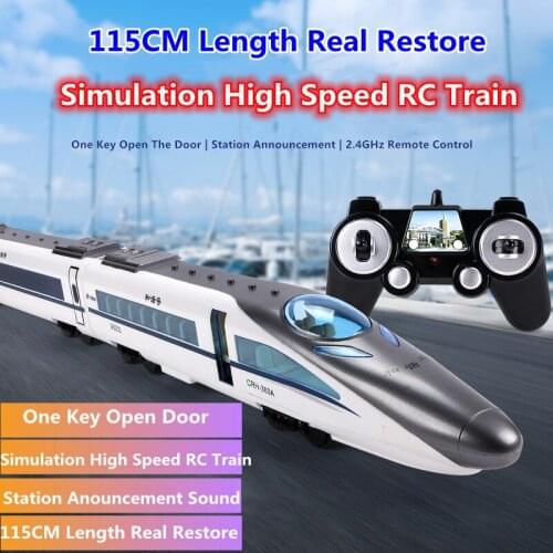115CM Length Real Restore Simulation High Speed RC Train One Key Open Door Station Anouncement Sound Subway Model Childrens Toy