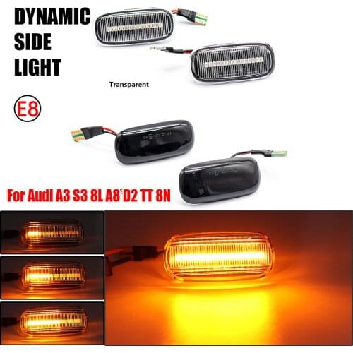 2Pcs For Audi A3 S3 8L 2000-2003 A8 D2 1999-2002 TT 8N 2000-2006 Side Marker Indicator Turn Signal Light Blinker Lamp