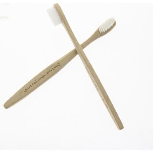 2Pcs/Set Cheapest White Bristle Environmentally Eco Friendly Travel Home Hotel Manual Adult Tooth Brush Bamboo Toothbrush