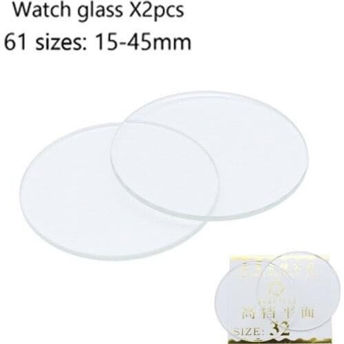 2PCS Smart Watch Replacement Lens 1.0mm Thicknes Watch Glass 15mm-45mm Clear Flat Mirror Watch-glass Watchmaker Repair Tool