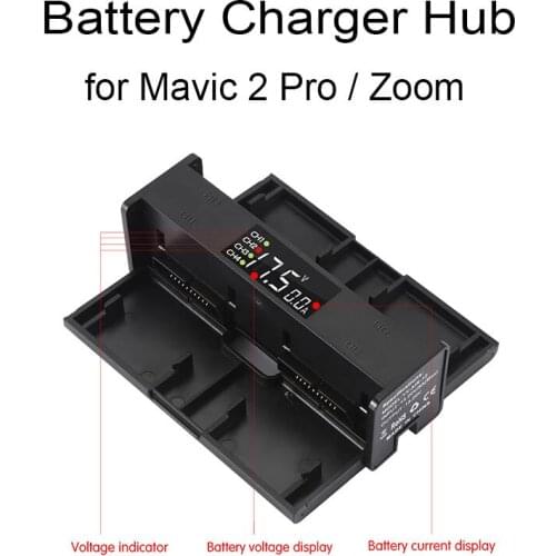 4 in 1 Battery Charging Hub For DJI Mavic 2 Pro Zoom Drone Portable Intelligent Charger Band LED Digit Display Accessories