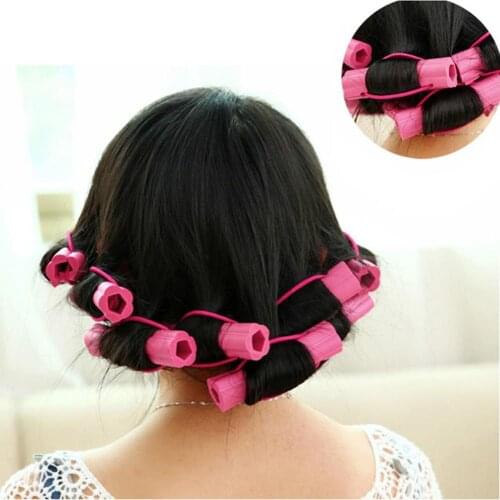 6Pcs Women Flower Design Sponge Hair Curler Maker Roller Rods Salon DIY Tool