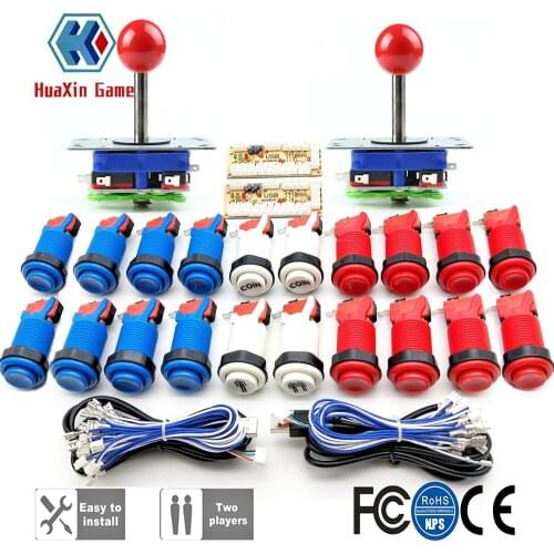 Arcade DIY KIT ZIPPY Joystick American Style HAPP Type COIN 2 Player Push Button With Micro Switch And Zero delay encoder For PC