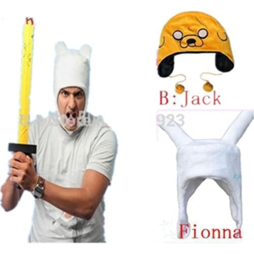 Free shipping Adventure Finn and Jake plush FINN human cosplay costume soft Fionna cap hat beanie fashion big size High quality