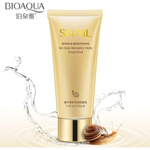BIOAQUA Snail Essence Face Cleanser Deep Cleaning Pores Brighten Skin Replenish Water And Oil Control Foaming Facial Cleanser