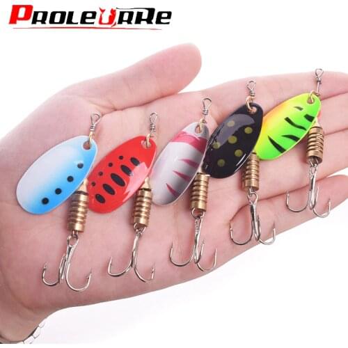 1Pcs Spinner bait 2.5g 3.5g 5.5g Fishing lure Metal Wobblers Spinner Spoon bait With Treble Hooks For Lure Fishing Tackle