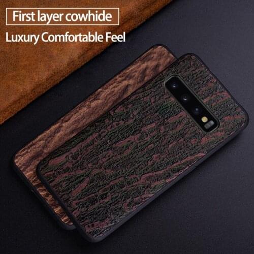 Cowhide Phone Case For Samsung A30 A40 A50 A70 S7 S8 S9 S10 Plus Note 8 9 10 plus case texture A5 A7 j5 j7 2017 j6 A8 2018 case