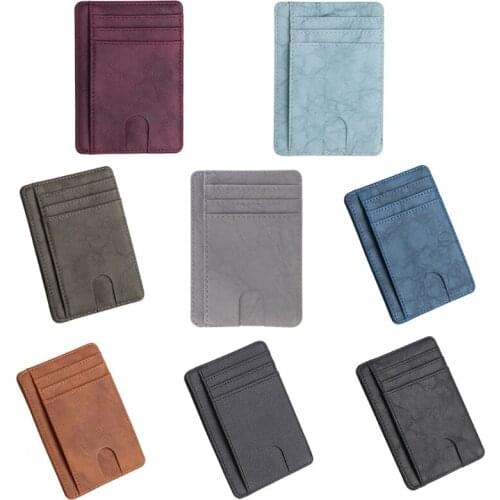 Slim RFID Blocking Leather Wallet Credit ID Card Holder Purse Money Case for Men Women