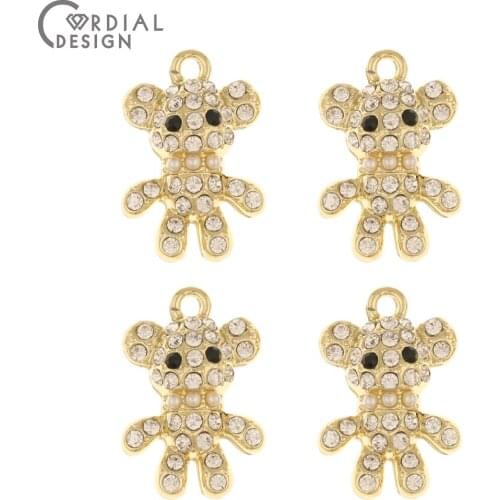 Cordial Design 50Pcs 15*22MM Rhinestone Pendants/Animal Shape/Jewelry Accessories/Imitation Pearl/Jewelry Findings & Components