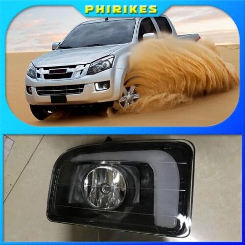 1 set LED DRL Daytime Running Lights 12V ABS Fog Lamp Cover with turn signal For ISUZU D-MAX DMAX 2014 2015