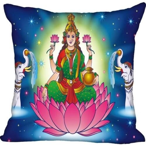 Nice Custom India Diwali Pillowcase Satin Fabric Pillow Cover Square Zipper Pillow Cases Home Office Wedding Decorative