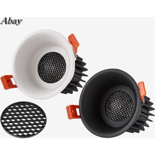 Dimmable Round Recessed COB LED Downlights 9W12W15W LED Ceiling Lamp Background Painting Spot lights AC220V/110V Indoor Lighting