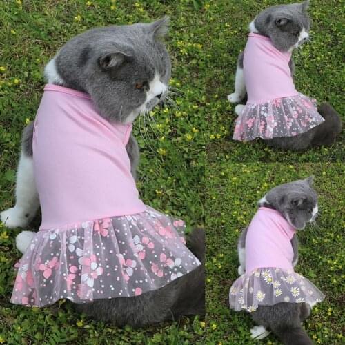 Sweet Pet Dress Sleeveless Decorative Breathable Pet Puppy Princess Dress for Summer Small Dogs Clothes Accessories