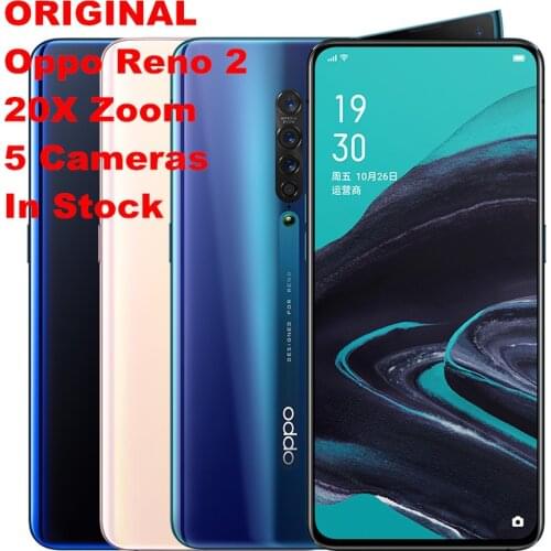 DHL Fast DelIvery Oppo Reno 2 20x zoom Cell Phone Snapdragon 730 6.5" 2400X1080 8GB RAM128GB ROM 48.0MP 5 Cameras VOOC 3.0
