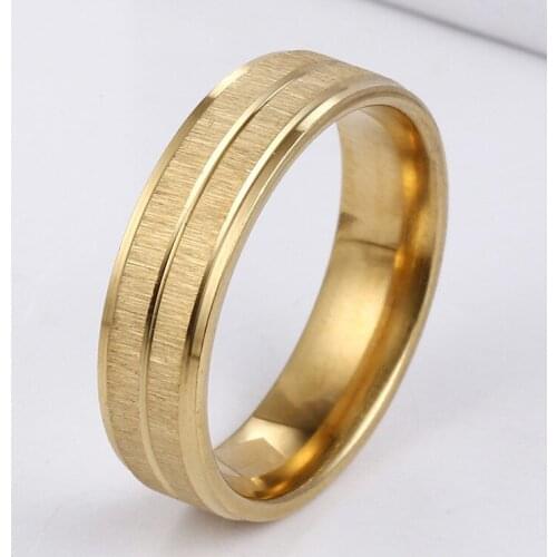 Fashion Matte Ring 8MM Men Stainless Steel Ring 316 Gold Colour Titanium Steel Ring Engagement High-quality Ring Christmas Gift