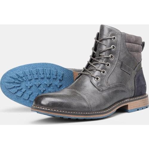 Mens zippered short boots comfortable warm mens shoes high help shoes retro desert workwear boots