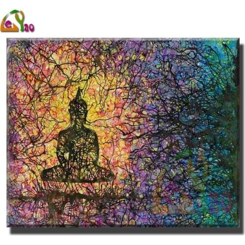 5D Diamond Painting Kit Psychedelic Meditation Art Diamond Embroidery Buddha Zen Forest Mosaic Cross Stitch Picture Rhinestones