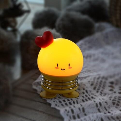Spring Doll Press Night Light Creative Cartoon USB Charging Atmosphere Long Battery Life LED Eye Protection Mini LED Lamp