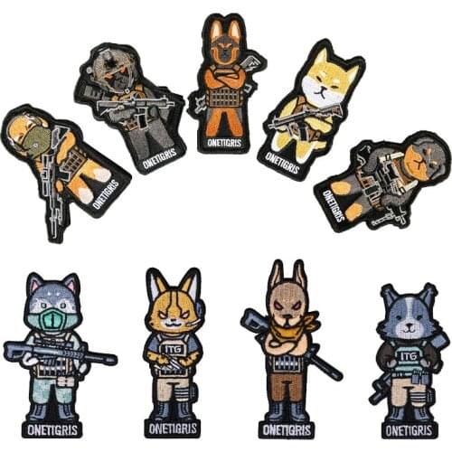 OneTigris 1TG K9 Army Patches Original Cool Funny Patches Merchandise Embroidered Dog Patches