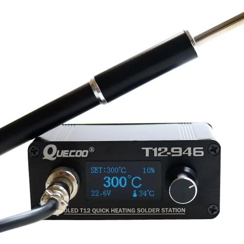 New STC T12-946 Mini soldering station 1.3inch electronic Digital controller with M8 Metal handle and iron tips welding tools